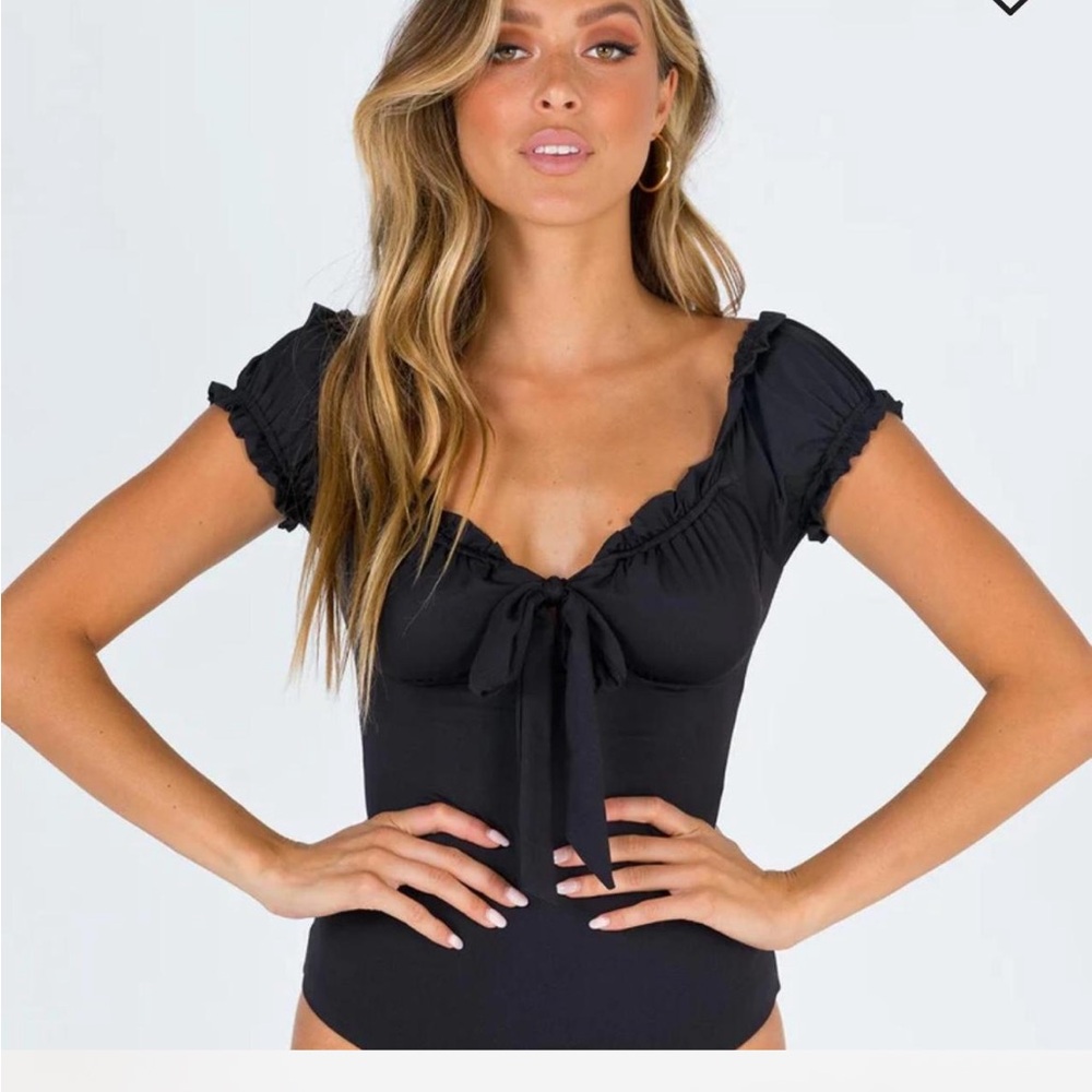 Princess Polly Medina Black Bodysuit Top
